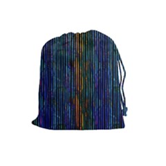 Stylish Colorful Strips Drawstring Pouches (Large) 