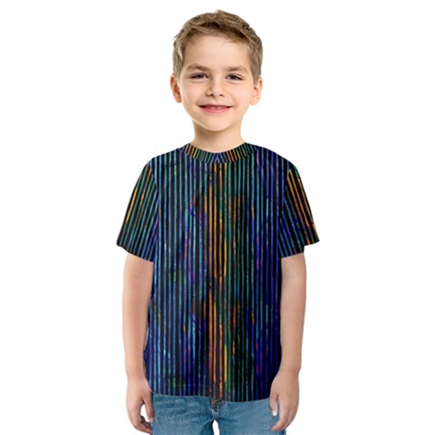 Stylish Colorful Strips Kids  Sport Mesh Tee by gatterwe