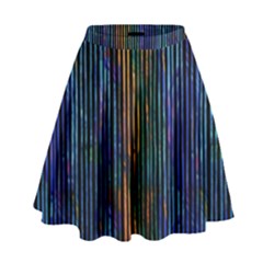 Stylish Colorful Strips High Waist Skirt