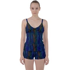 Stylish Colorful Strips Tie Front Two Piece Tankini by gatterwe
