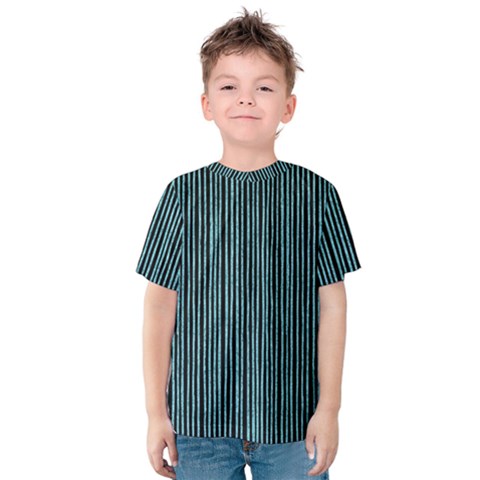 Stylish Frost Blue Strips Kids  Cotton Tee by gatterwe