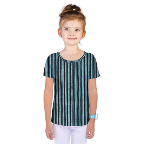 Stylish Frost Blue Strips Kids  One Piece Tee by gatterwe