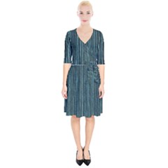 Stylish Frost Blue Strips Wrap Up Cocktail Dress by gatterwe