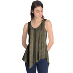 Stylish Golden Strips Sleeveless Tunic