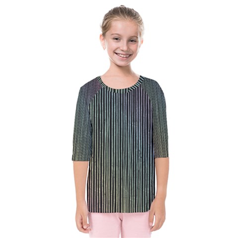 Stylish Rainbow Strips Kids  Quarter Sleeve Raglan Tee by gatterwe