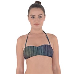 Stylish Rainbow Strips Halter Bandeau Bikini Top by gatterwe