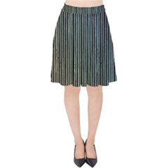 Stylish Rainbow Strips Velvet High Waist Skirt by gatterwe