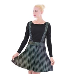 Stylish Rainbow Strips Suspender Skater Skirt by gatterwe