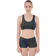 Stylish Rainbow Strips Work It Out Sports Bra Set by gatterwe