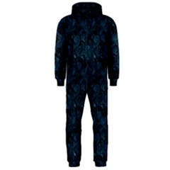 Blue Flower Glitter Look Hooded Jumpsuit (men)  by gatterwe