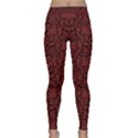 Red Glitter Look Floral Classic Yoga Leggings View1