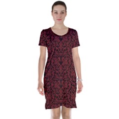 Red Glitter Look Floral Short Sleeve Nightdress