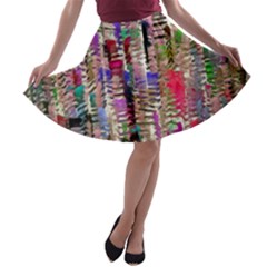 Colorful Shaky Paint Strokes                              A-line Skirt by LalyLauraFLM