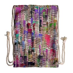 Colorful Shaky Paint Strokes                              Large Drawstring Bag by LalyLauraFLM