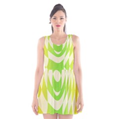 Green shapes canvas                         Scoop Neck Skater Dress