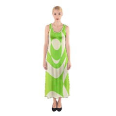 Green shapes canvas                              Full Print Maxi Dress