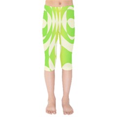 Green shapes canvas                     Kids  Capri Leggings