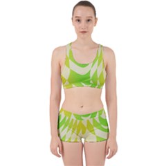 Green shapes canvas                              Work It Out Sports Bra Set