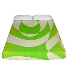 Green shapes canvas                             Fitted Sheet (King Size)