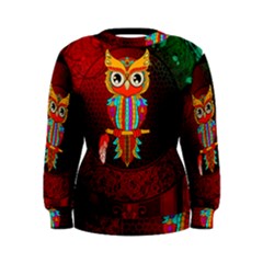 Cute Owl, Mandala Design Women s Sweatshirt by FantasyWorld7