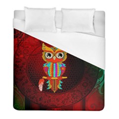 Cute Owl, Mandala Design Duvet Cover (full/ Double Size) by FantasyWorld7