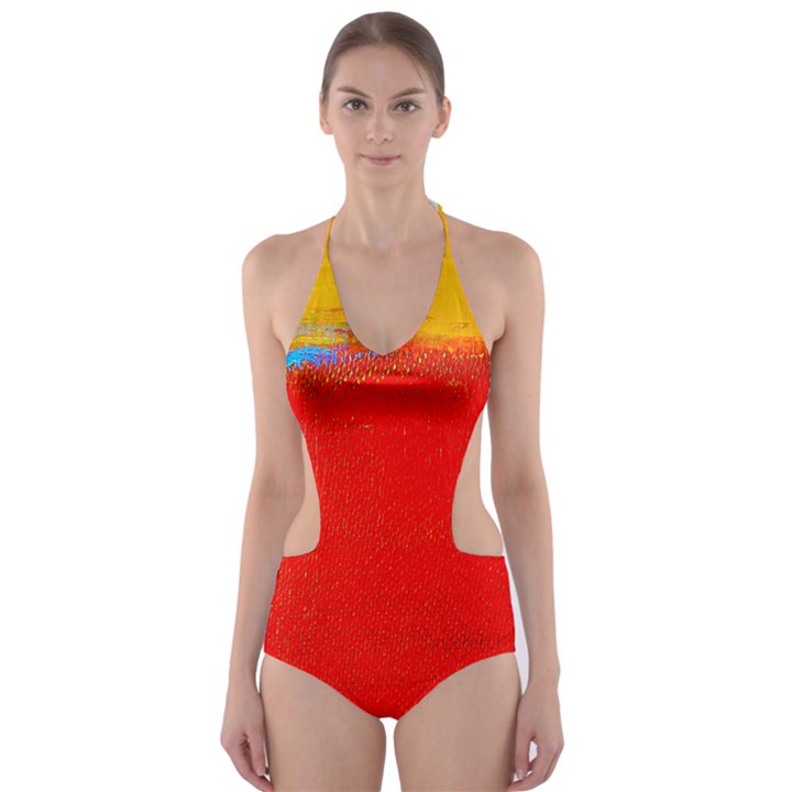 Nyc With Red48x36 Copy Cut-Out One Piece Swimsuit