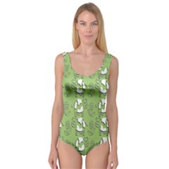 Cow Flower Pattern Wallpaper Princess Tank Leotard 