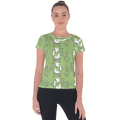 Cow Flower Pattern Wallpaper Short Sleeve Sports Top  by Nexatart