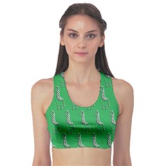 Giraffe Pattern Wallpaper Vector Sports Bra