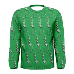 Giraffe Pattern Wallpaper Vector Men s Long Sleeve Tee