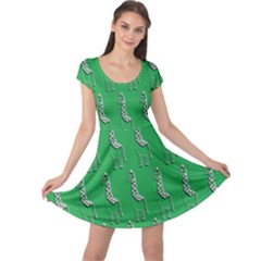 Giraffe Pattern Wallpaper Vector Cap Sleeve Dress