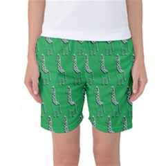 Giraffe Pattern Wallpaper Vector Women s Basketball Shorts