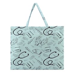 Pattern Medicine Seamless Medical Zipper Large Tote Bag by Nexatart