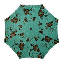 Chocolate Background Floral Pattern Golf Umbrellas by Nexatart