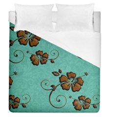 Chocolate Background Floral Pattern Duvet Cover (Queen Size)