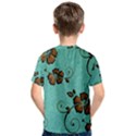 Chocolate Background Floral Pattern Kids  Cotton Tee View2