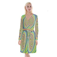 Ellipse Background Elliptical Long Sleeve Velvet Front Wrap Dress by Nexatart