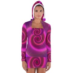 Pink Background Neon Neon Light Long Sleeve Hooded T-shirt