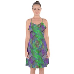 Fractal Spiral Swirl Pattern Ruffle Detail Chiffon Dress by Nexatart