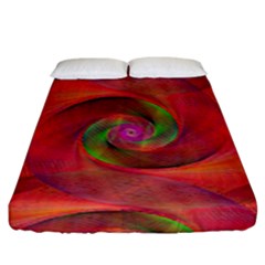 Red Spiral Swirl Pattern Seamless Fitted Sheet (king Size)