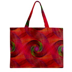 Red Spiral Swirl Pattern Seamless Zipper Mini Tote Bag by Nexatart