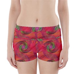 Red Spiral Swirl Pattern Seamless Boyleg Bikini Wrap Bottoms