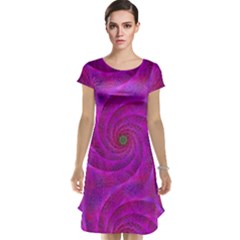 Pink Abstract Background Curl Cap Sleeve Nightdress