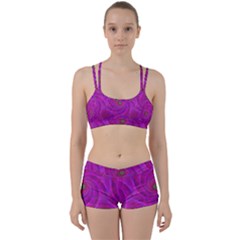 Pink Abstract Background Curl Women s Sports Set by Nexatart