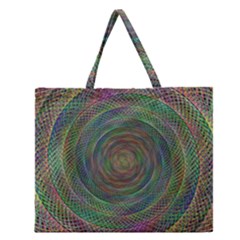 Spiral Spin Background Artwork Zipper Large Tote Bag by Nexatart