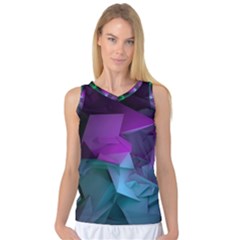 Abstract Shapes Purple Green Women s Basketball Tank Top