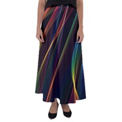 Rainbow Ribbons Flared Maxi Skirt by Nexatart