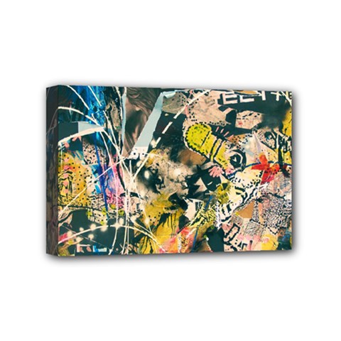 Art Graffiti Abstract Vintage Mini Canvas 6  X 4  by Nexatart