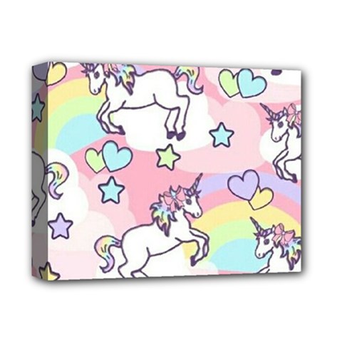 Unicorn Rainbow Deluxe Canvas 14  X 11  by Nexatart