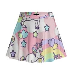 Unicorn Rainbow Mini Flare Skirt